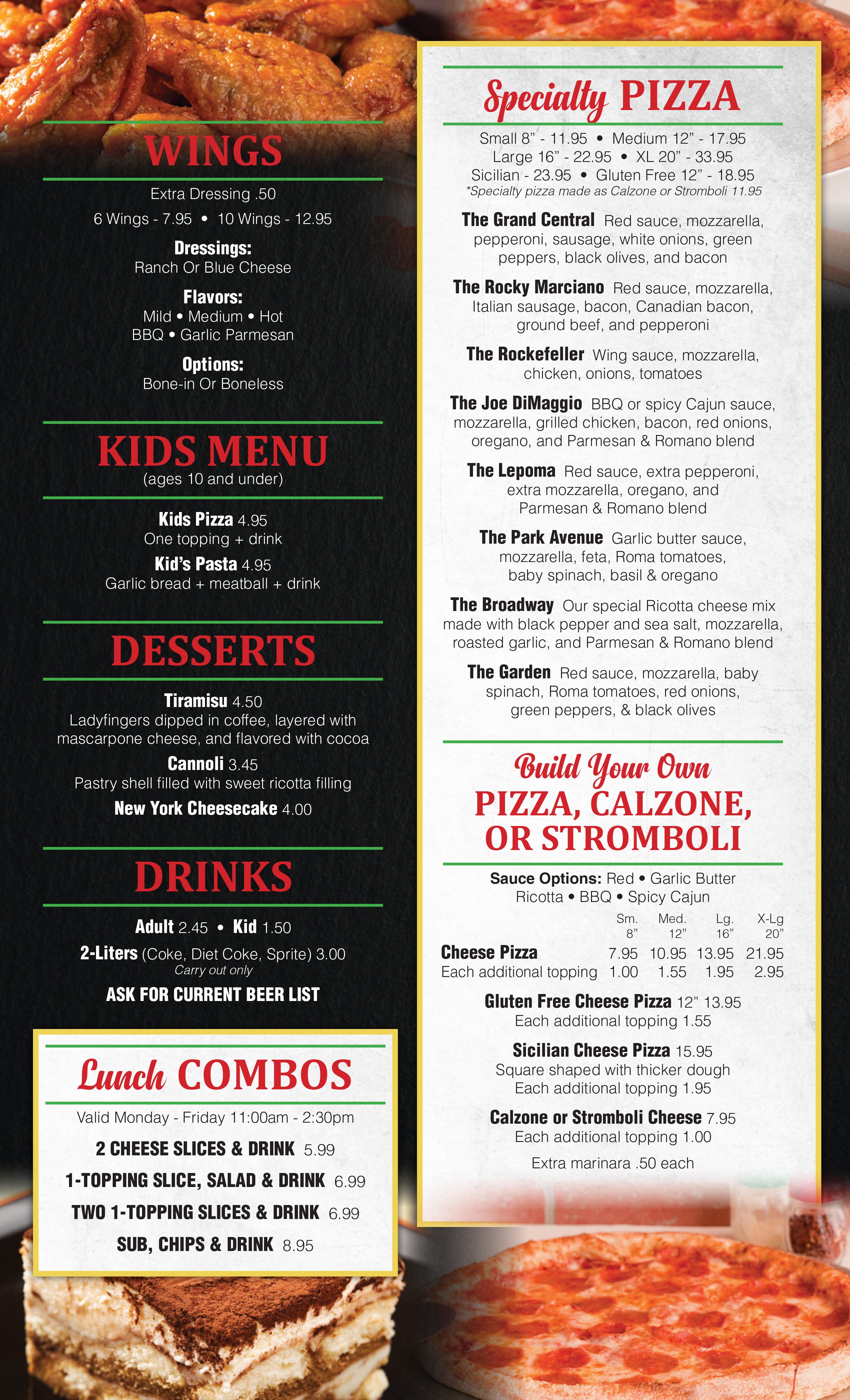 MENU – Lepoma's Pizzeria